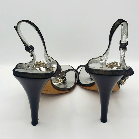 GIUSEPPE ZANOTTI SIZE 39 1/2 COLOR GRAY WITH DIMOND STONES 100% AUTHENTIC - Picture 4 of 9